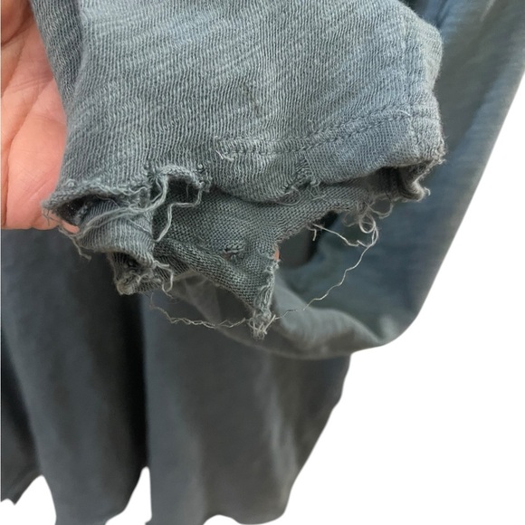 ATM distressed Henley Dexter Kill shirt half button long sleeve blue grey large - Picture 5 of 12